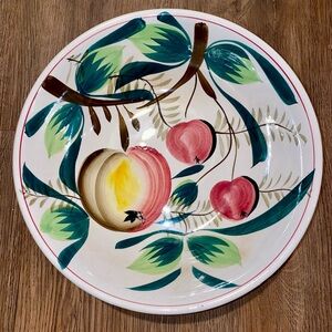 ANTIQUE GREEN CROWN MARK IRONSTONE CHINA OVENWARE FRUIT BOWL 12” APPLE PLUM ?